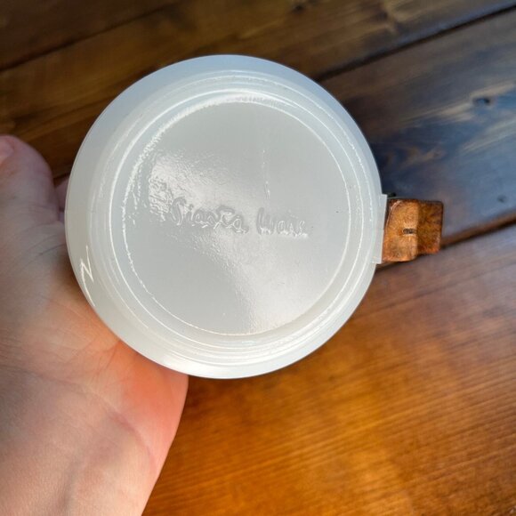 Siesta Ware Clubs Playing Card Coffee Cup Mug Wooden Handle milk glass - Picture 4 of 10